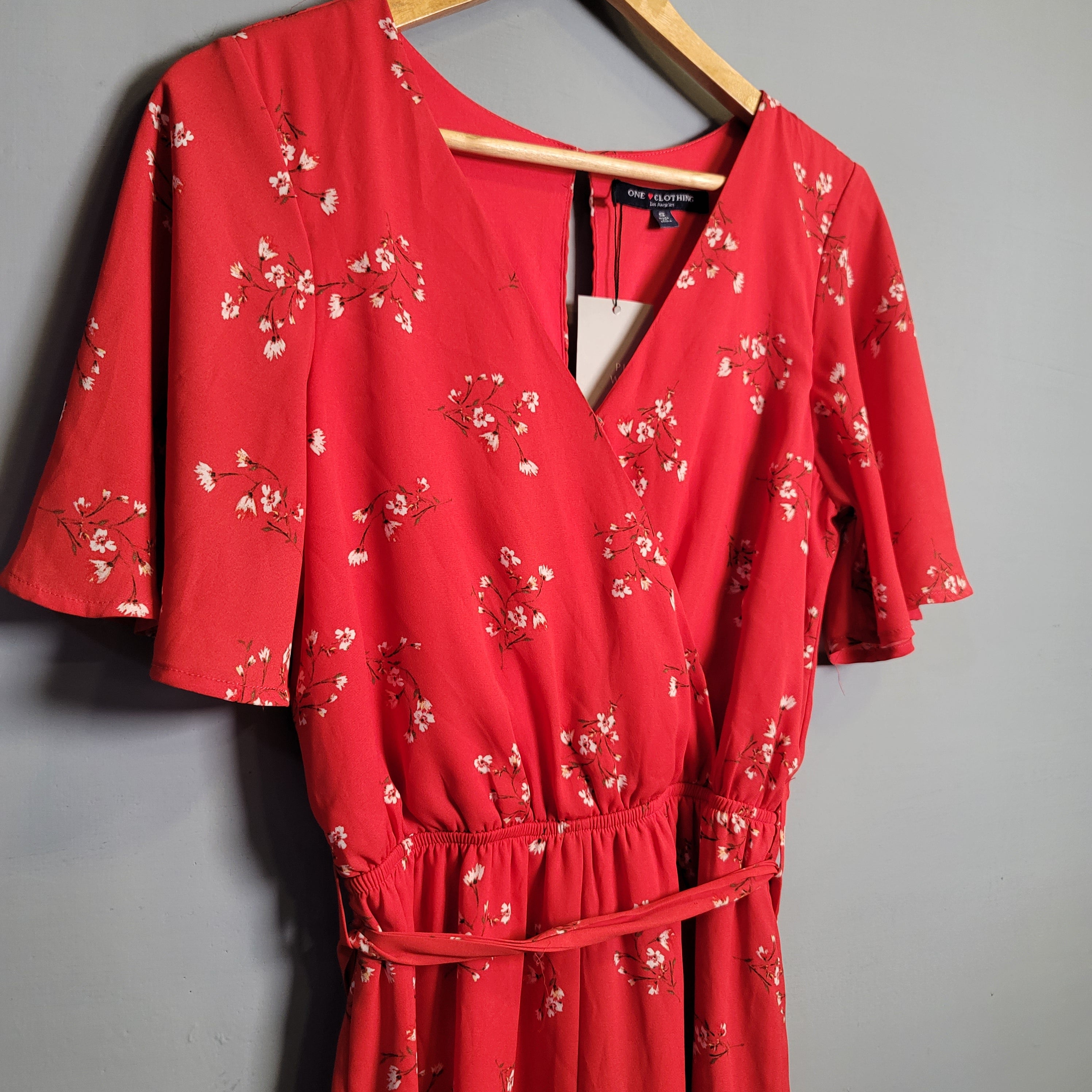 Floral belted Wrap Dress (One Clothing) - THE GREY AREA