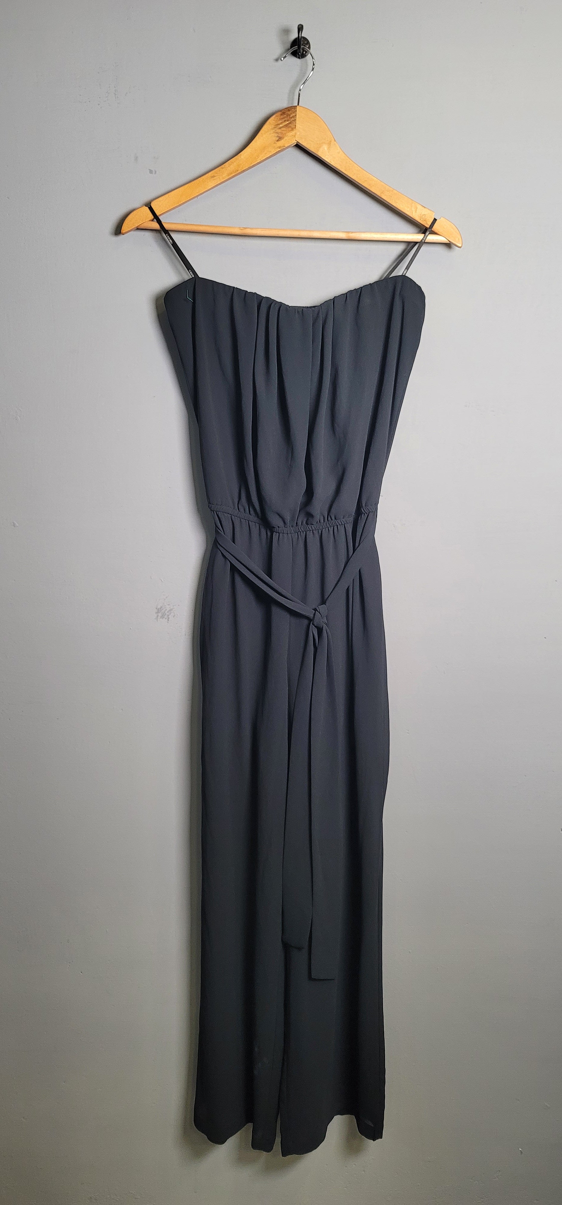 Black Strapless Wide Leg Jumpsuit (Forever 21) - THE GREY AREA