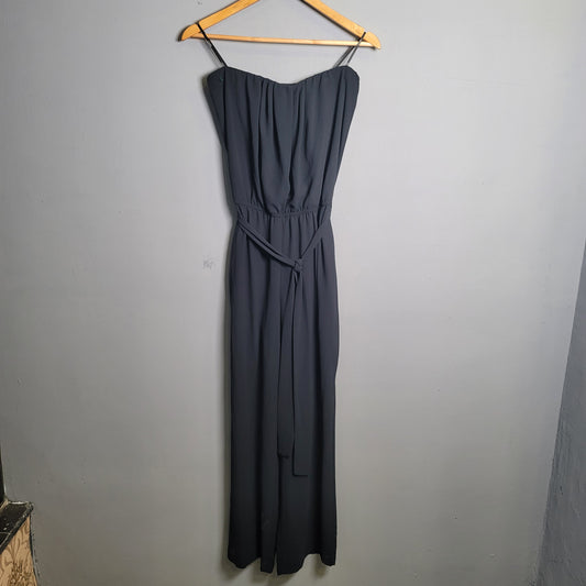 Black Strapless Wide Leg Jumpsuit (Forever 21) - THE GREY AREA