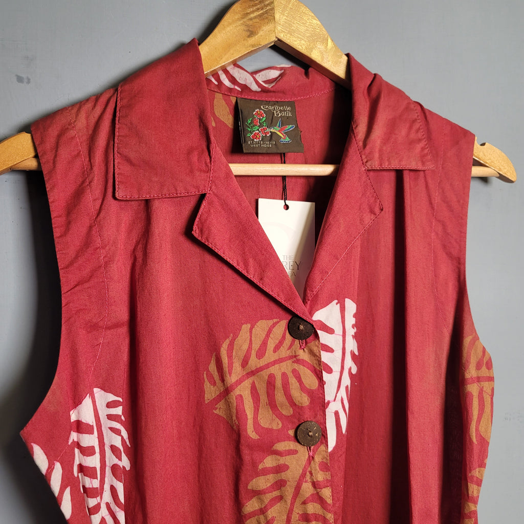 Hawaiian sleevless buttondown dress - THE GREY AREA