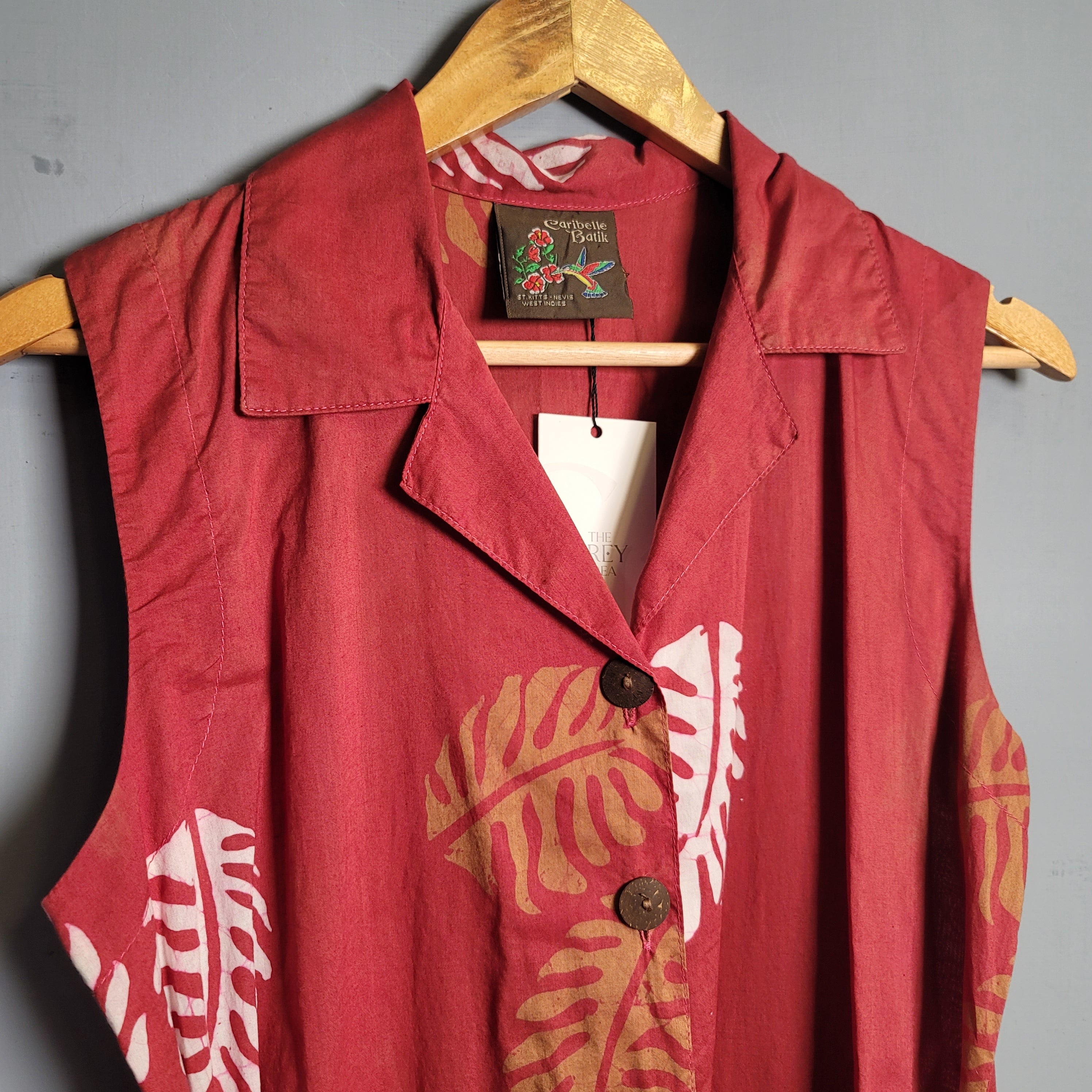 Hawaiian sleevless buttondown dress - THE GREY AREA