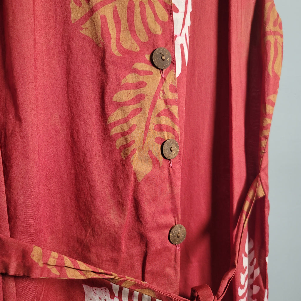 Hawaiian sleevless buttondown dress - THE GREY AREA