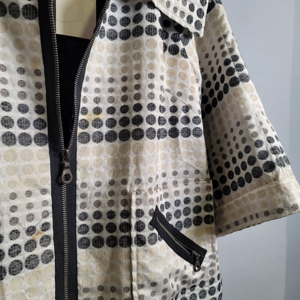 Polka Dot Short Jacket with Zipper Front Closure (Classiques Entier) - THE GREY AREA