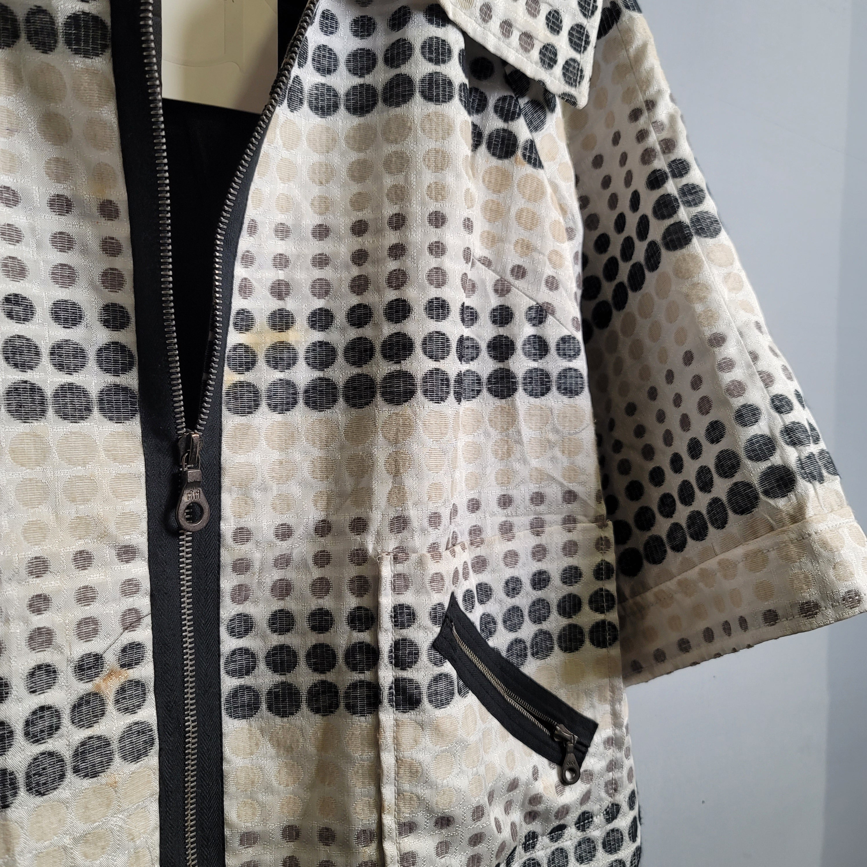 Polka Dot Short Jacket with Zipper Front Closure (Classiques Entier) - THE GREY AREA