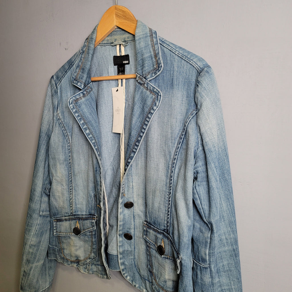 UNISEX H&M fashion denim blazer - THE GREY AREA