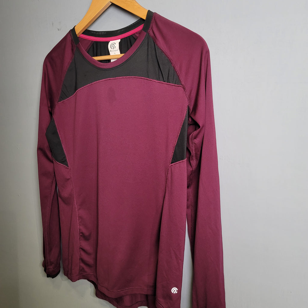 Maroon long sleeves sports T-shirt - THE GREY AREA