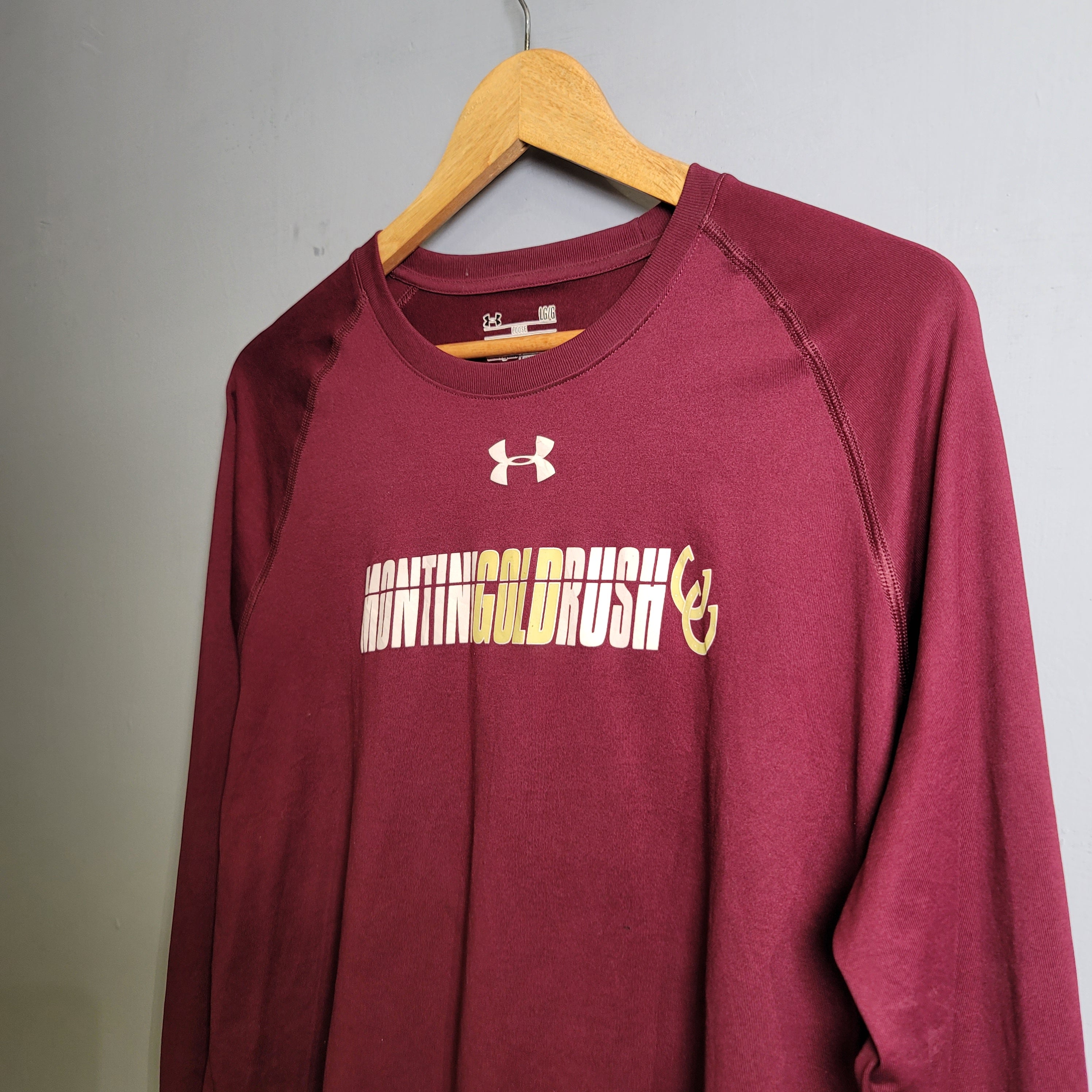 Maroon UnderArmour long sleeves sports Tshirt - THE GREY AREA
