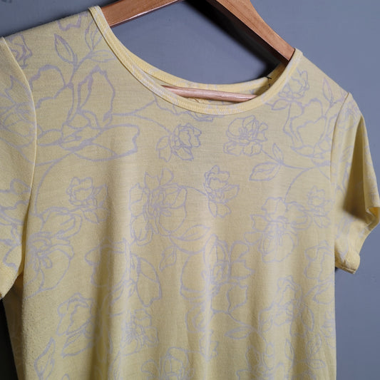 Yellow floral casual t-shirt - THE GREY AREA