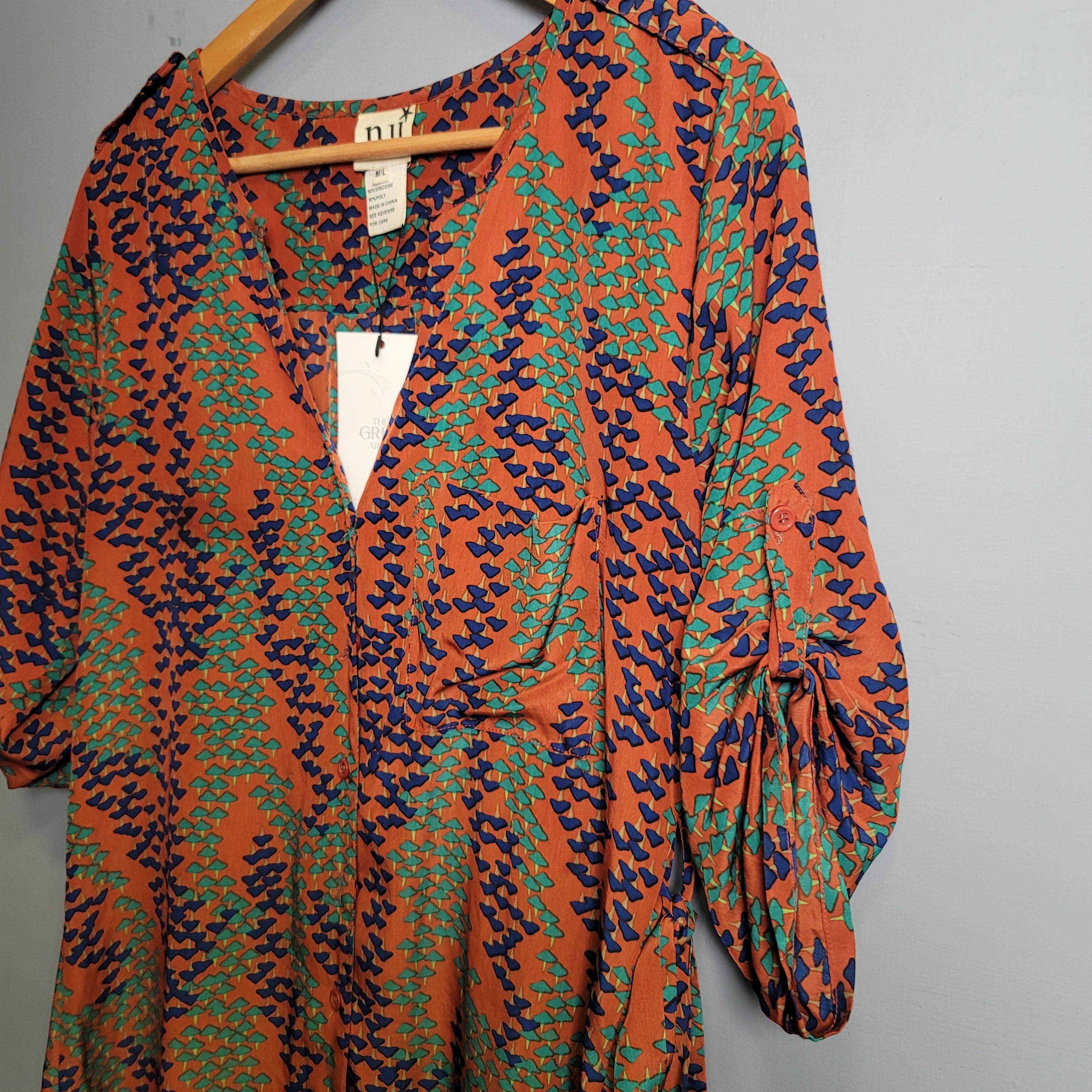 Printed belted long shirt (NU) - THE GREY AREA