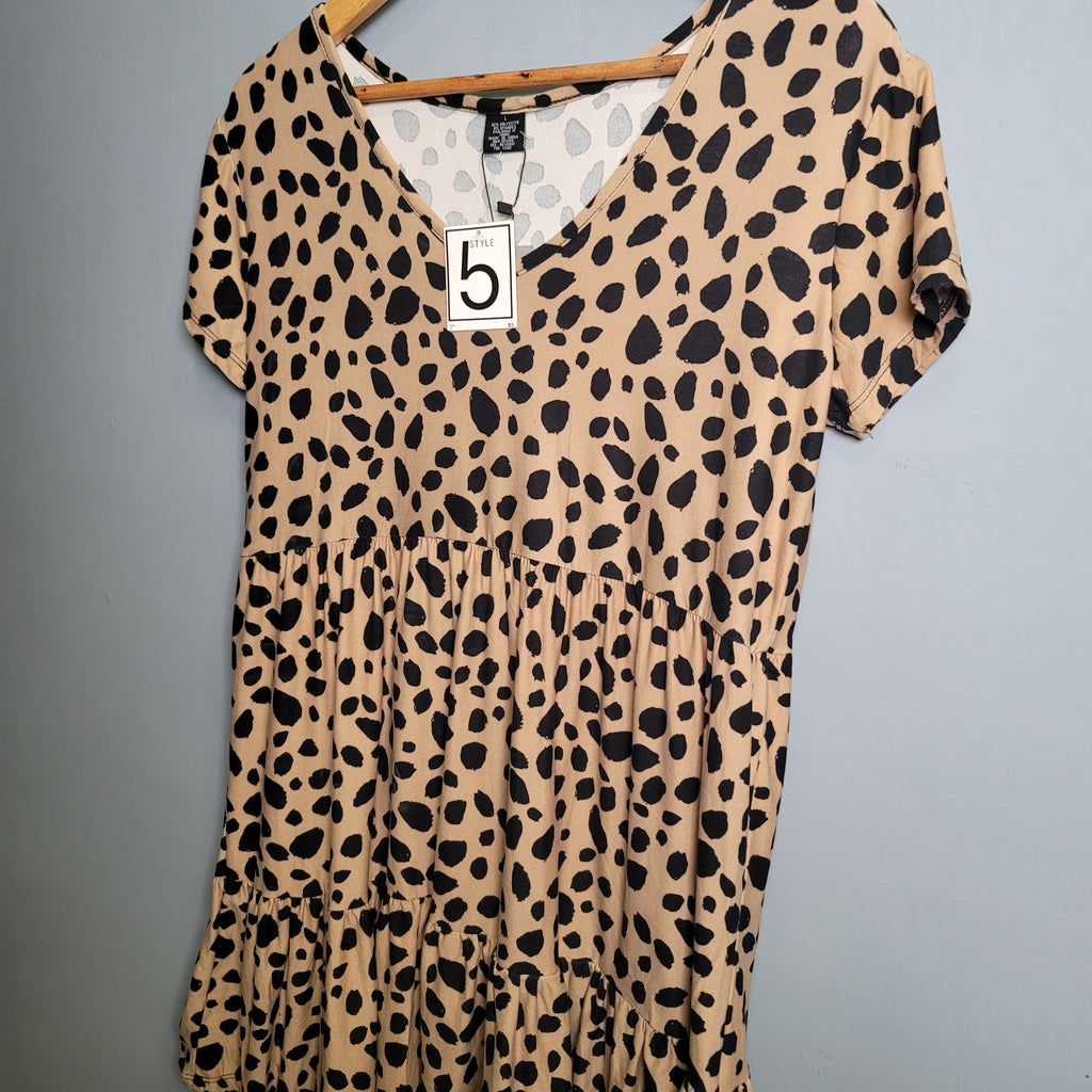 Animal print V-neck peplum dress (Style 5) - THE GREY AREA