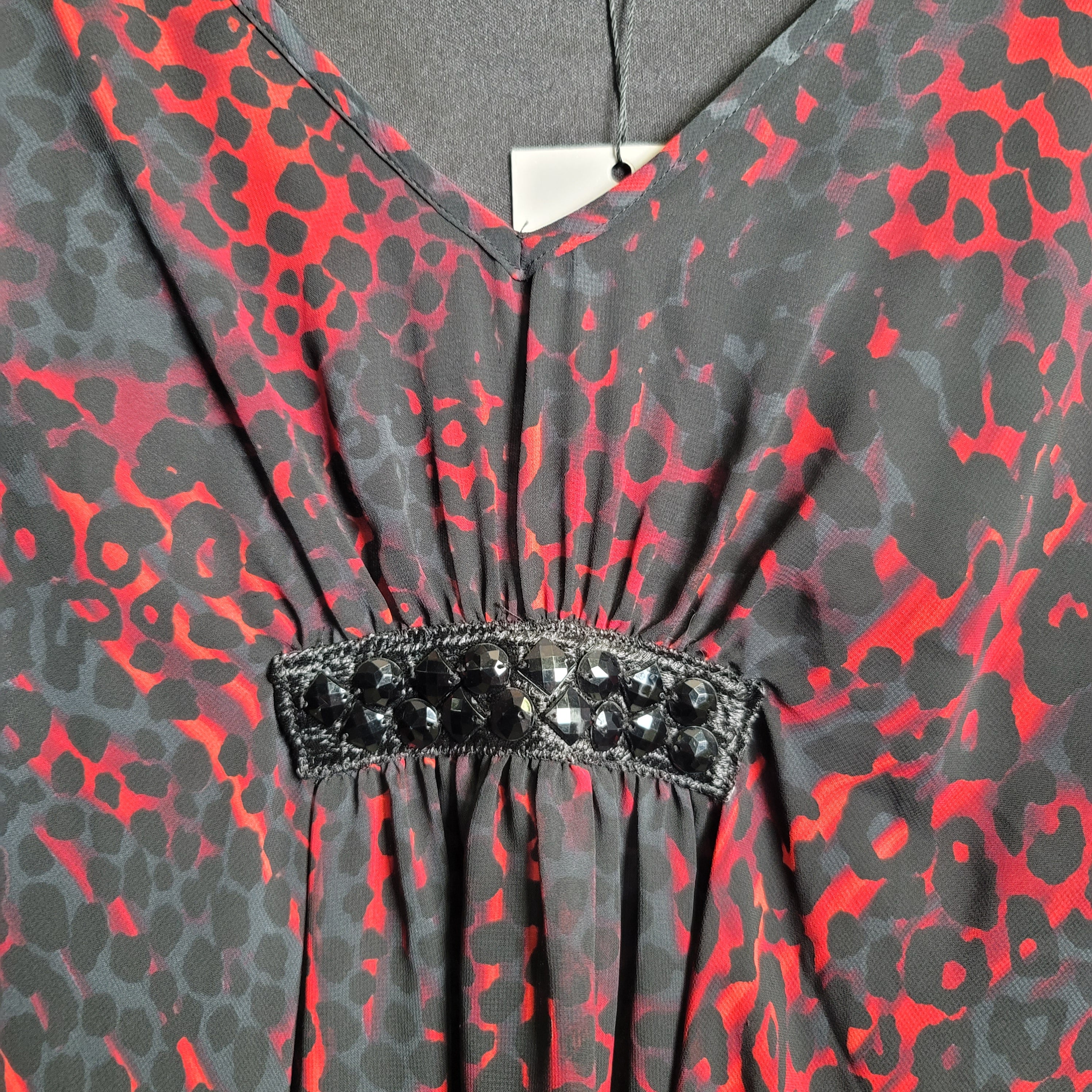 Animal Print poncho top with gems (Jennifer Lopez) - THE GREY AREA