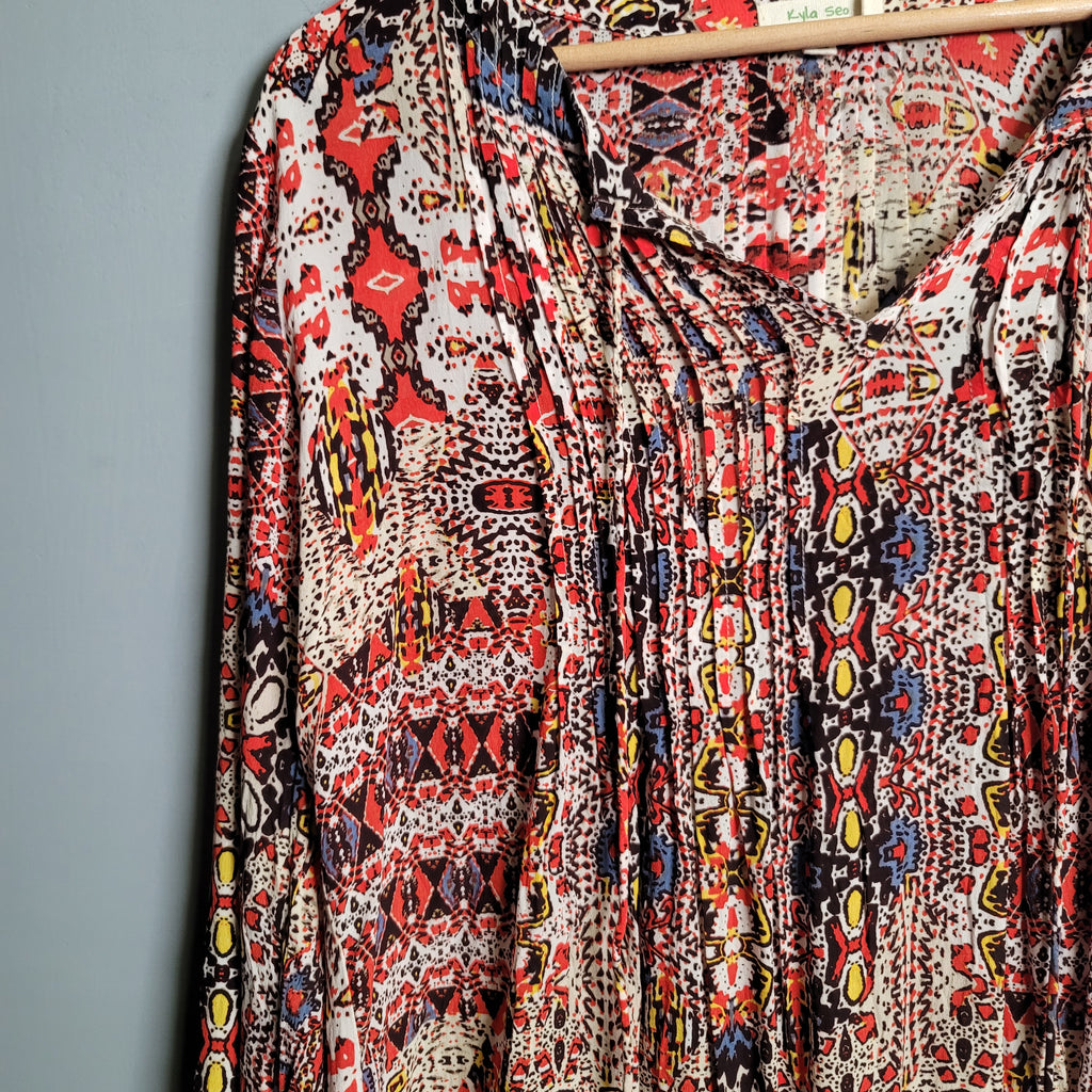 Boho Aztec Rayon Tunic Top - THE GREY AREA