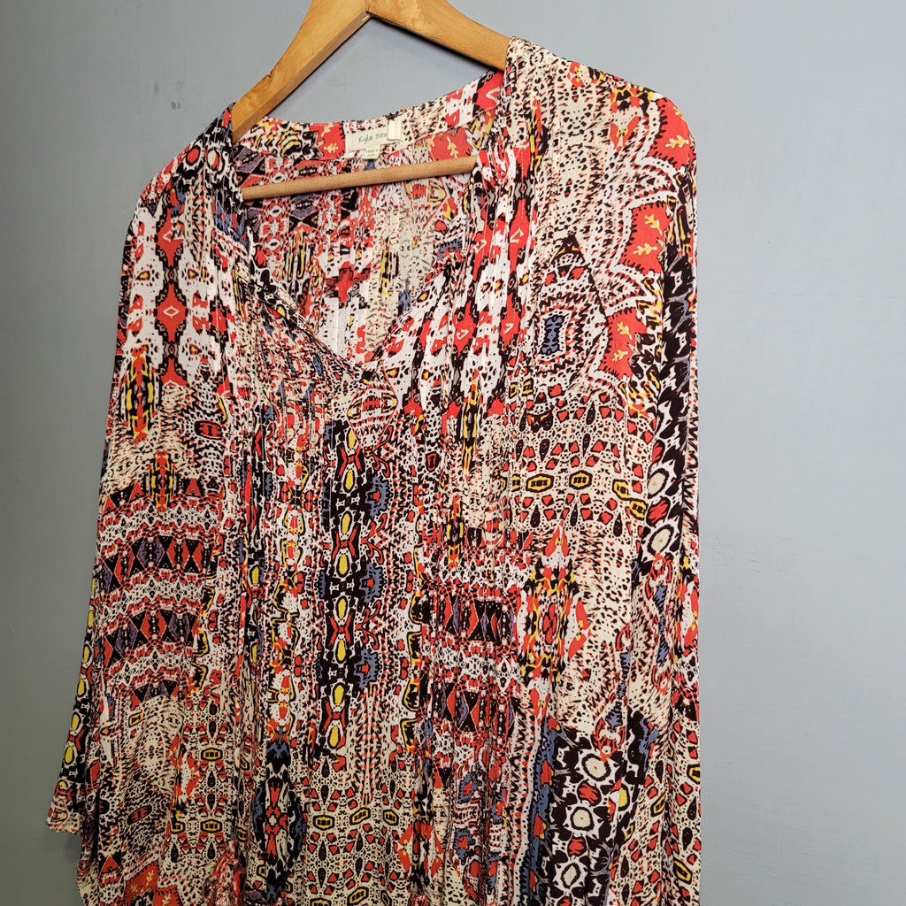 Boho Aztec Rayon Tunic Top - THE GREY AREA