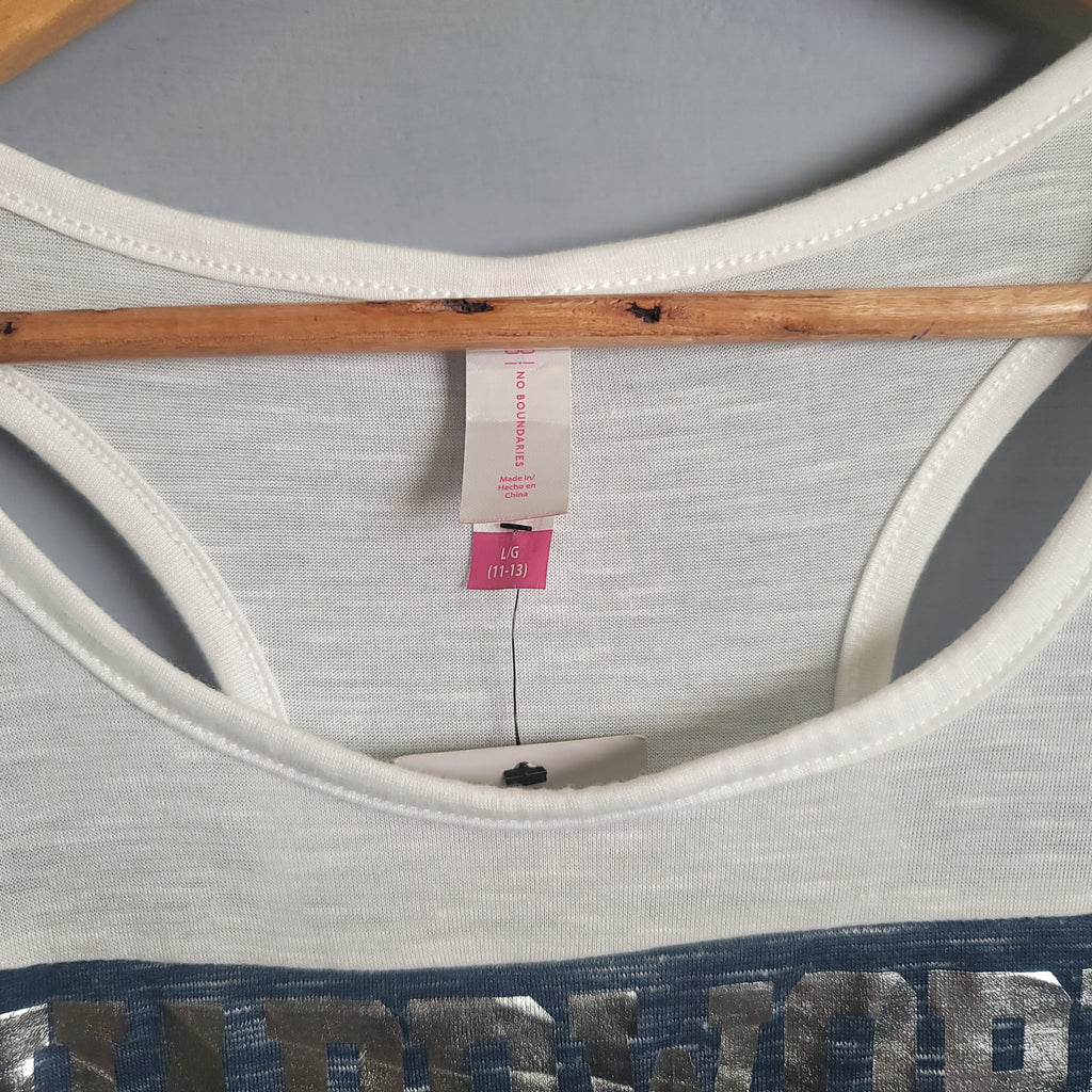 White "Hardwork-Workhard" white Tanktop (No Boundaries) - THE GREY AREA