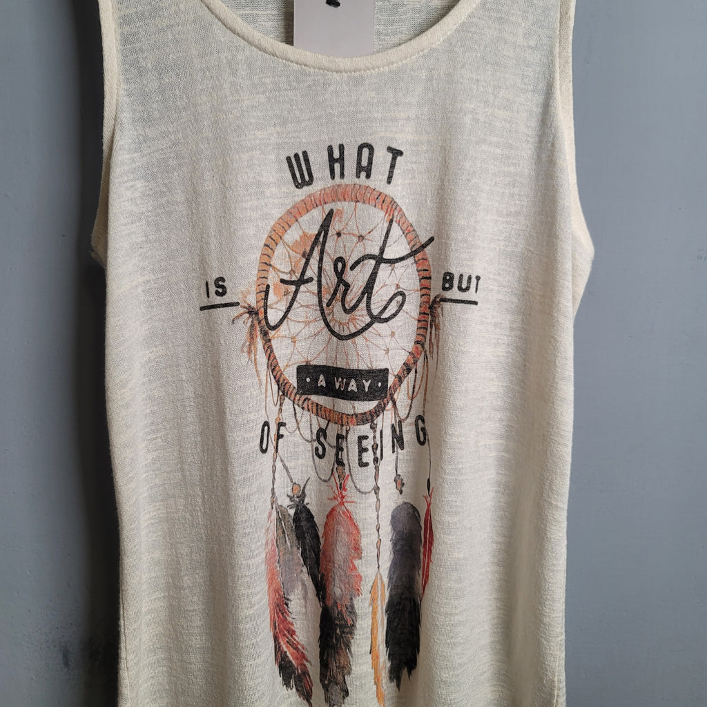 Vintage Graphic Casual  Tanktop (Pinkie) - THE GREY AREA