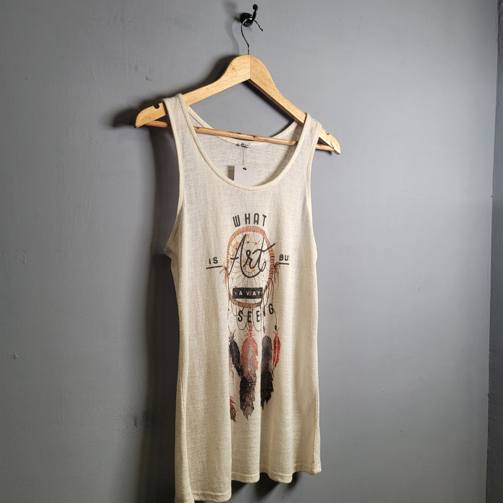 Vintage Graphic Casual  Tanktop (Pinkie) - THE GREY AREA
