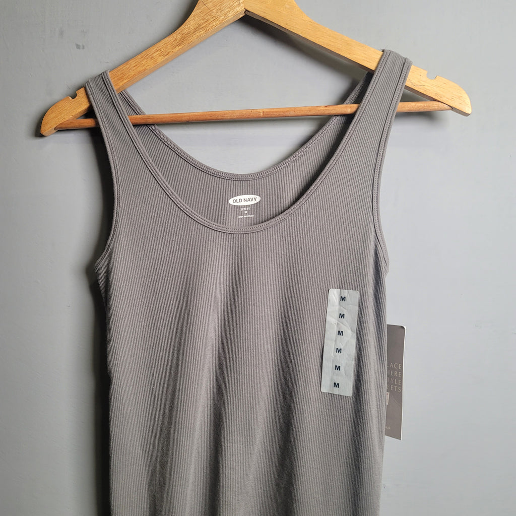 Grey Ultralite Rib-knit Tanktop (Old Navy) - THE GREY AREA