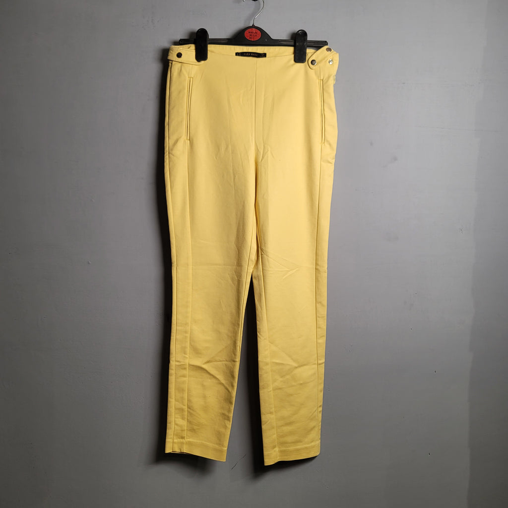 Yellow Slim Pants with side pockets (ZARA Basics) - THE GREY AREA