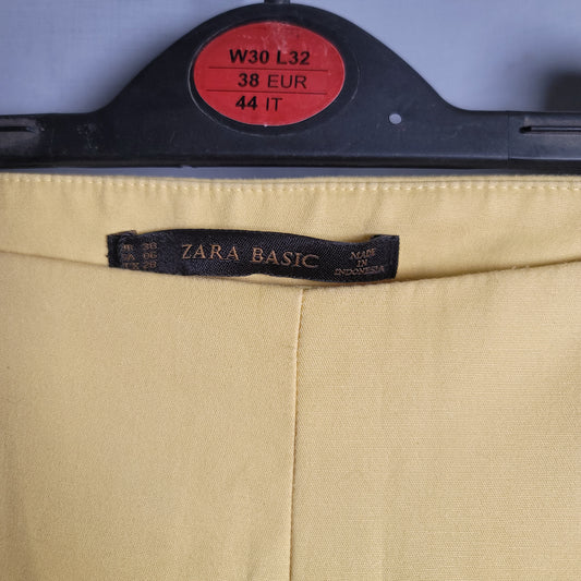 Yellow Slim Pants with side pockets (ZARA Basics) - THE GREY AREA