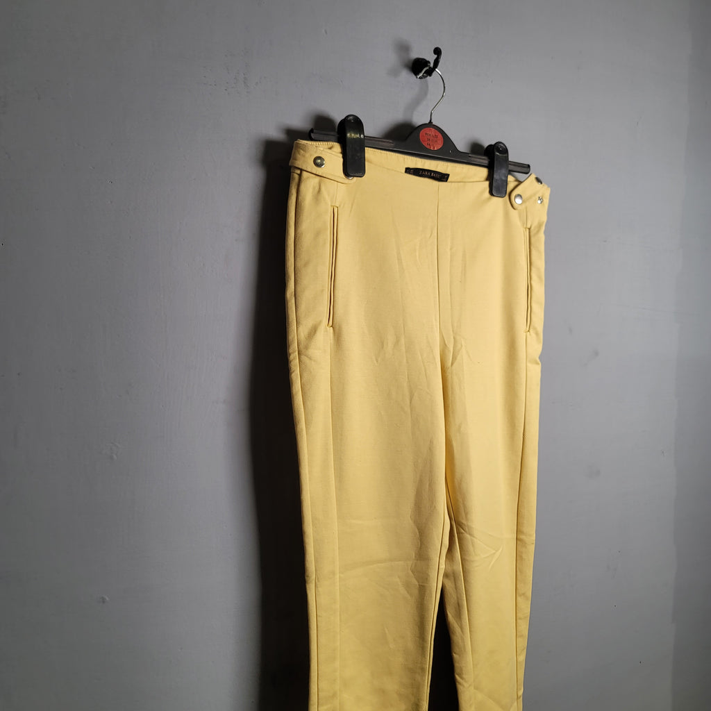Yellow Slim Pants with side pockets (ZARA Basics) - THE GREY AREA