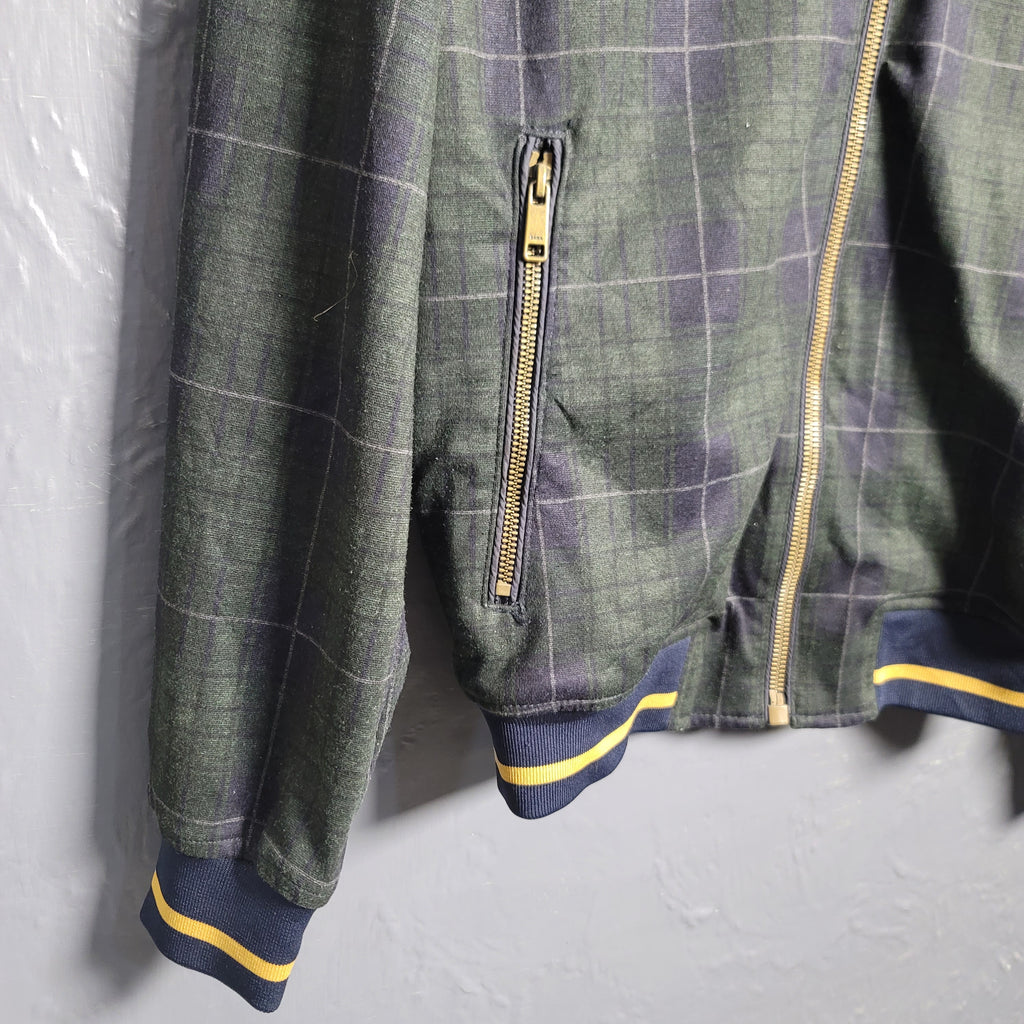 ZARA Man Men's Plaid Jacket Multicolor Zip Pockets Ribbed Cuffs - THE GREY AREA