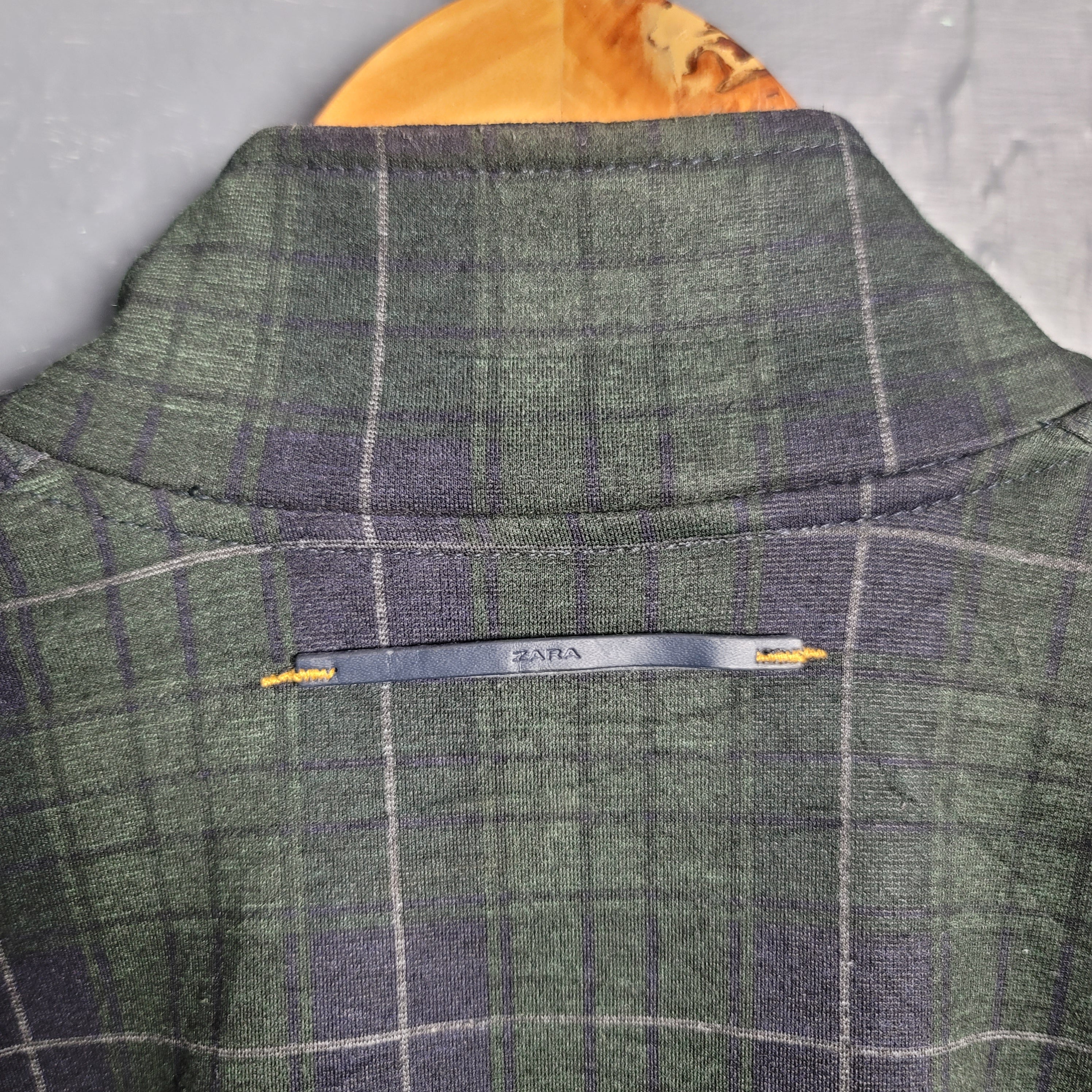 ZARA Man Men's Plaid Jacket Multicolor Zip Pockets Ribbed Cuffs - THE GREY AREA