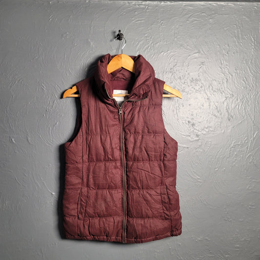 Old Navy Burgundy Red Puffer Vest (Unisex) - THE GREY AREA