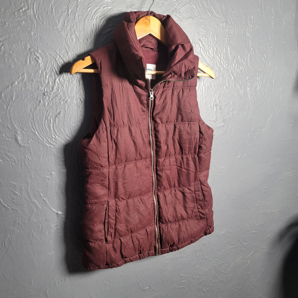 Old Navy Burgundy Red Puffer Vest (Unisex) - THE GREY AREA