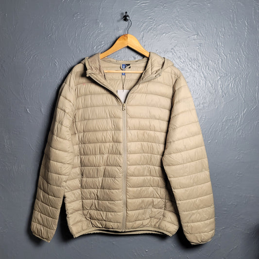 Beige Lightweight Puffer Jacket (H&M) - THE GREY AREA