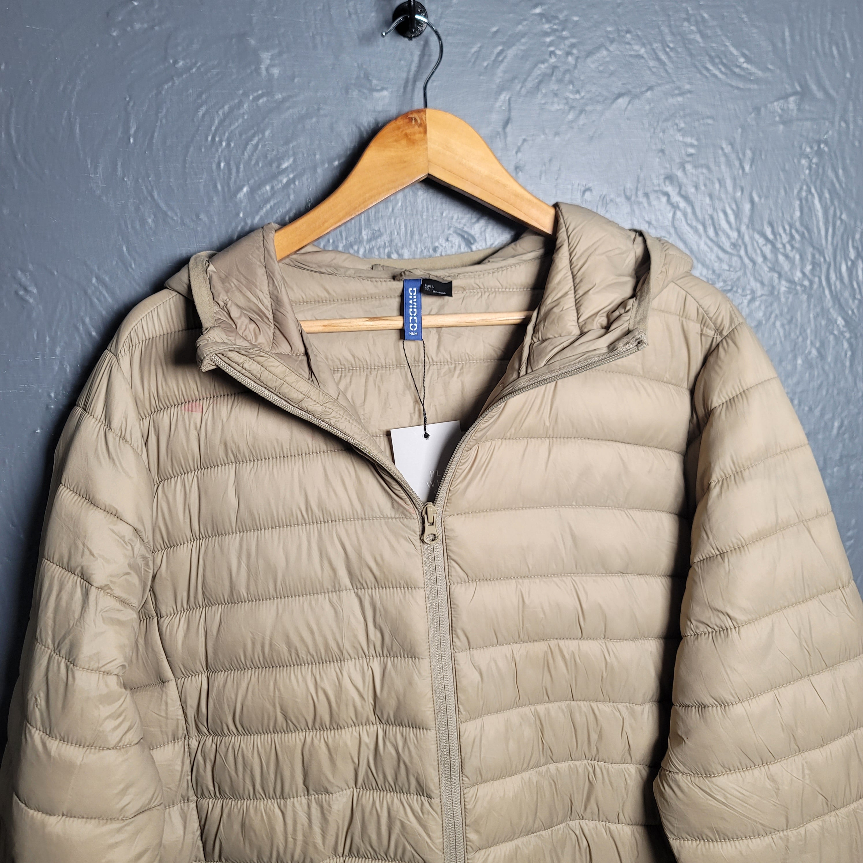 Beige Lightweight Puffer Jacket (H&M) - THE GREY AREA