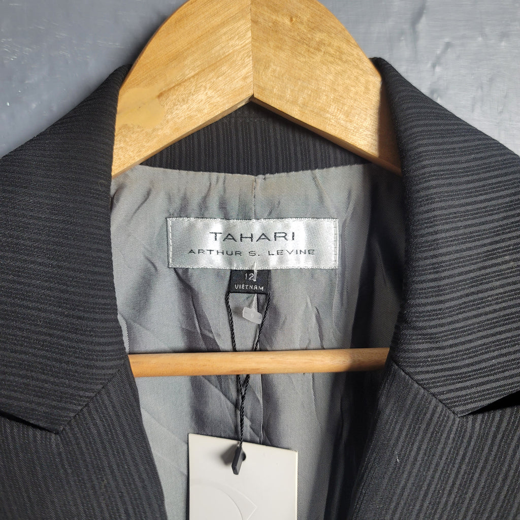 Tahari Arthur S. Levine Women's 3 Button Blazer Fashion Jacket - THE GREY AREA