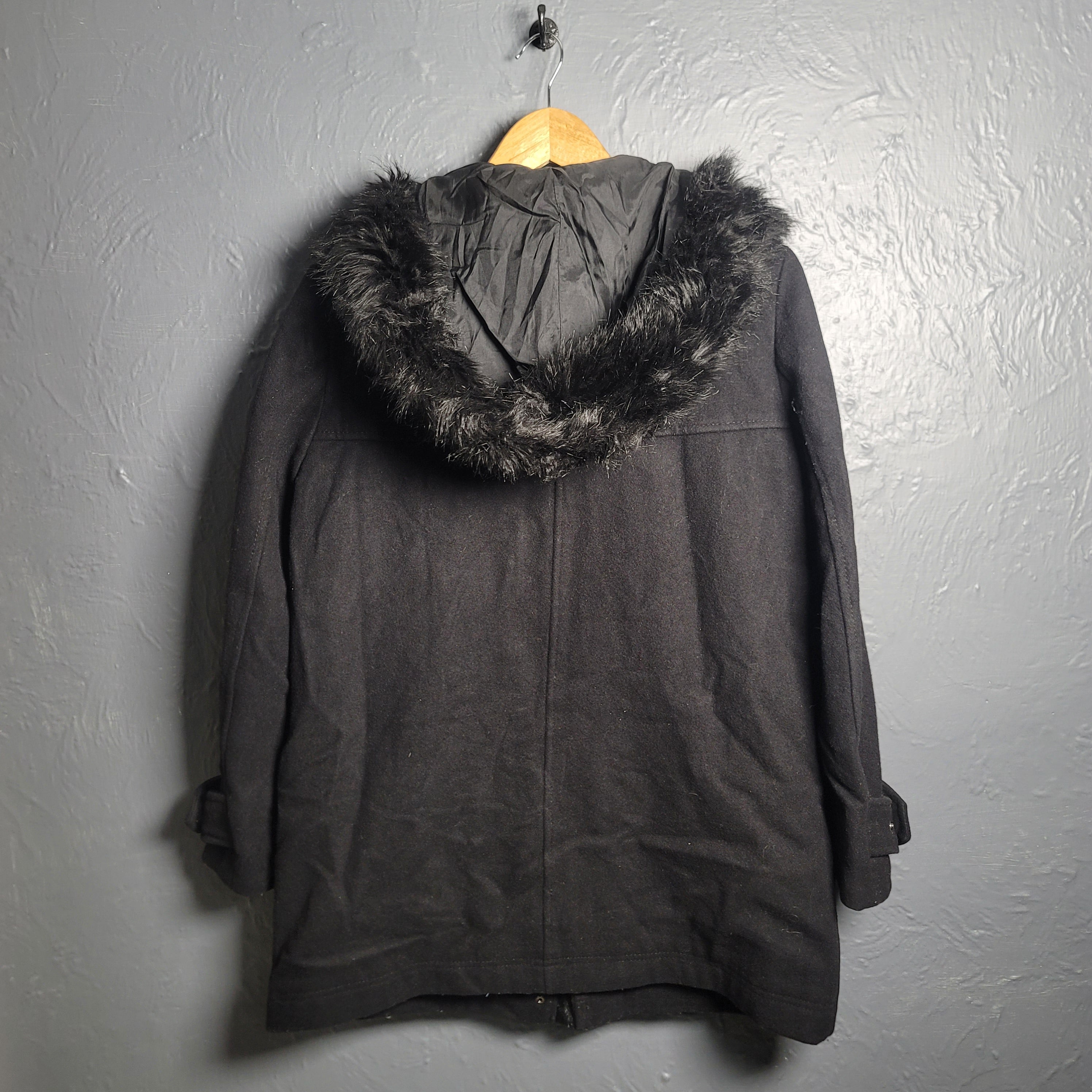 Women's Mango Faux Fur Hooded Wool Coat - THE GREY AREA