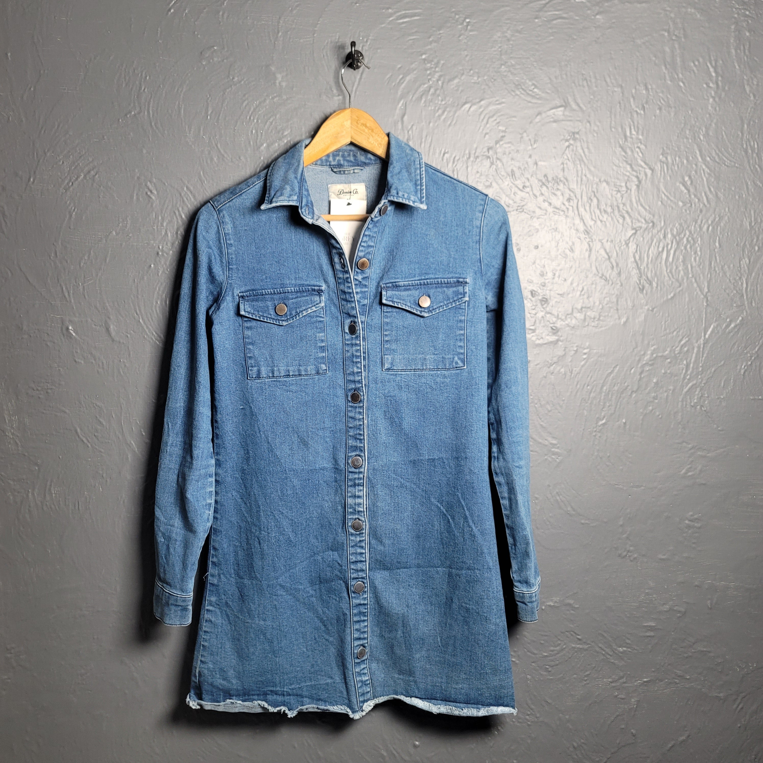 Blue Lightweight Denim Shirt Dress (Denim Co) - THE GREY AREA