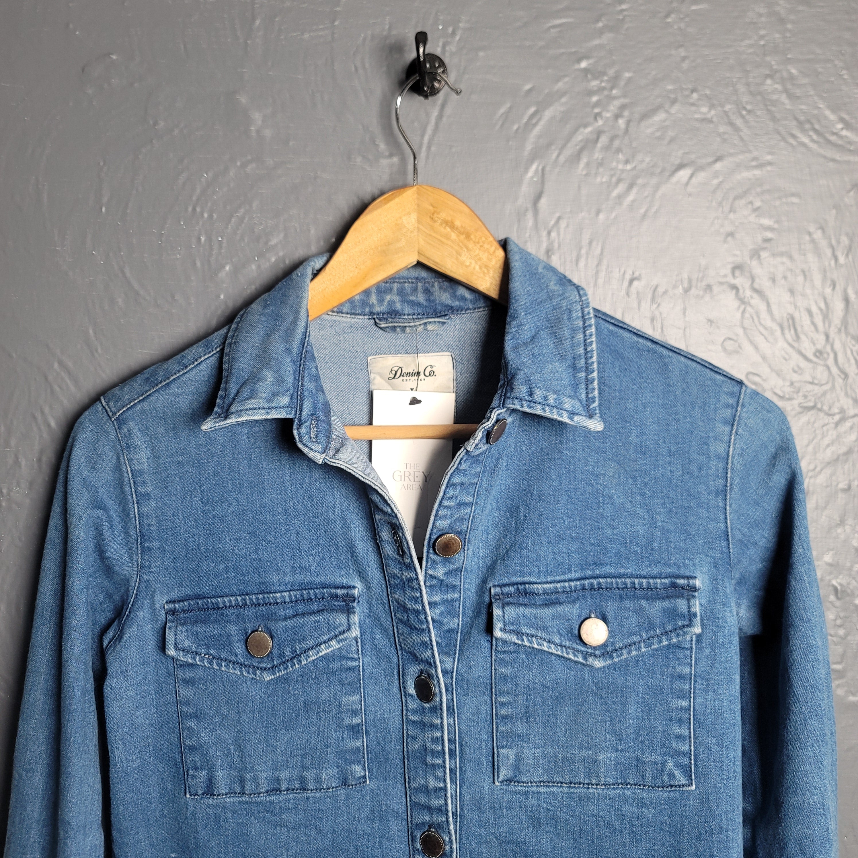 Blue Lightweight Denim Shirt Dress (Denim Co) - THE GREY AREA