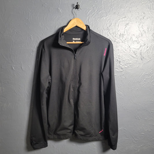 Women's Black Reebok Identity Vector Track Jacket - THE GREY AREA