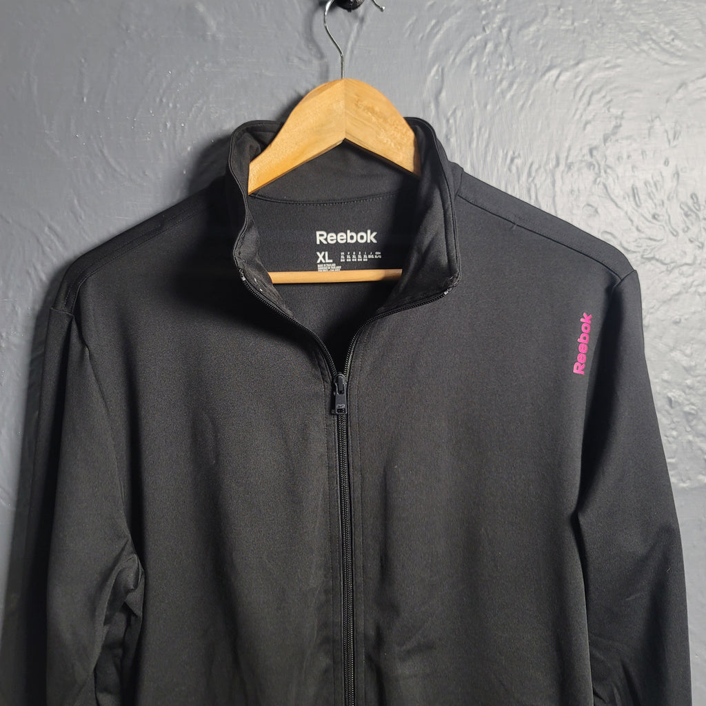 Women's Black Reebok Identity Vector Track Jacket - THE GREY AREA