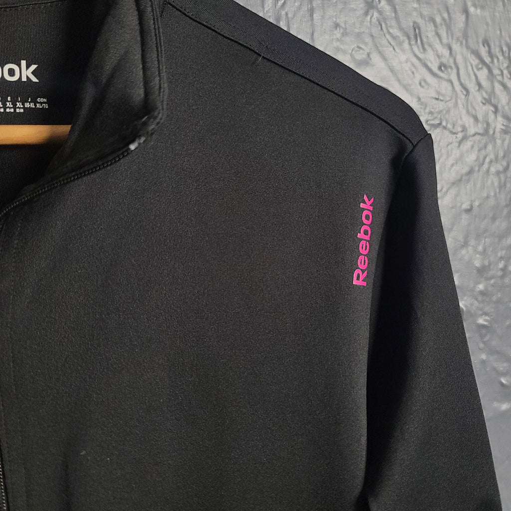 Women's Black Reebok Identity Vector Track Jacket - THE GREY AREA