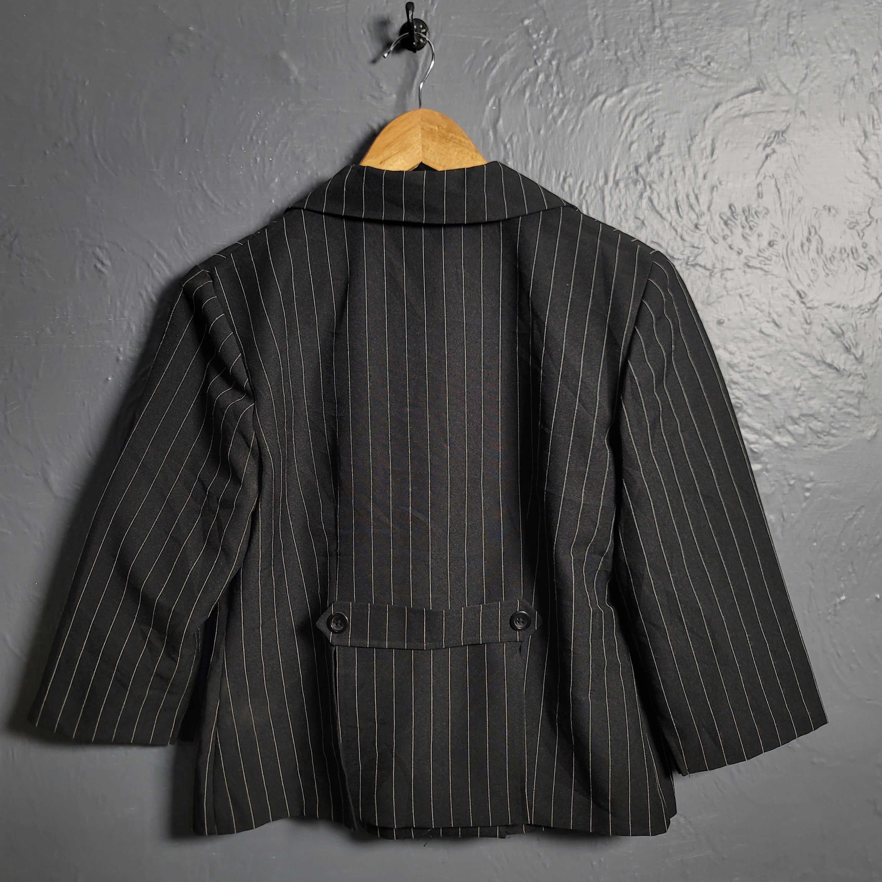 Women's Pride and joy cropped blazer jacket with white thread stripes - THE GREY AREA