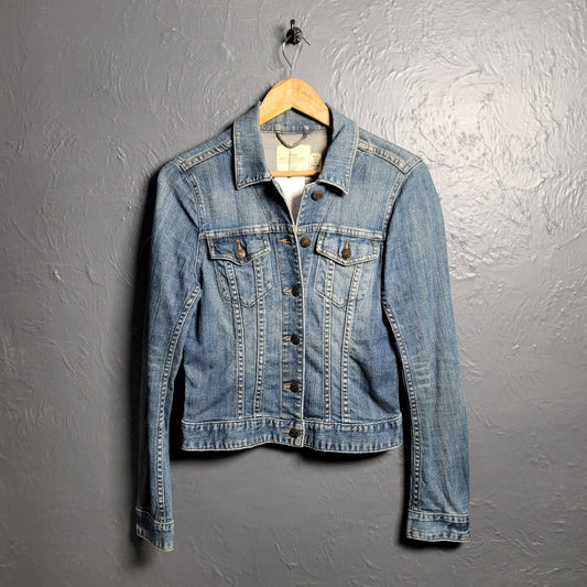 Women's H&M LOGG Denim Long Sleeve Jacket Cropped - THE GREY AREA