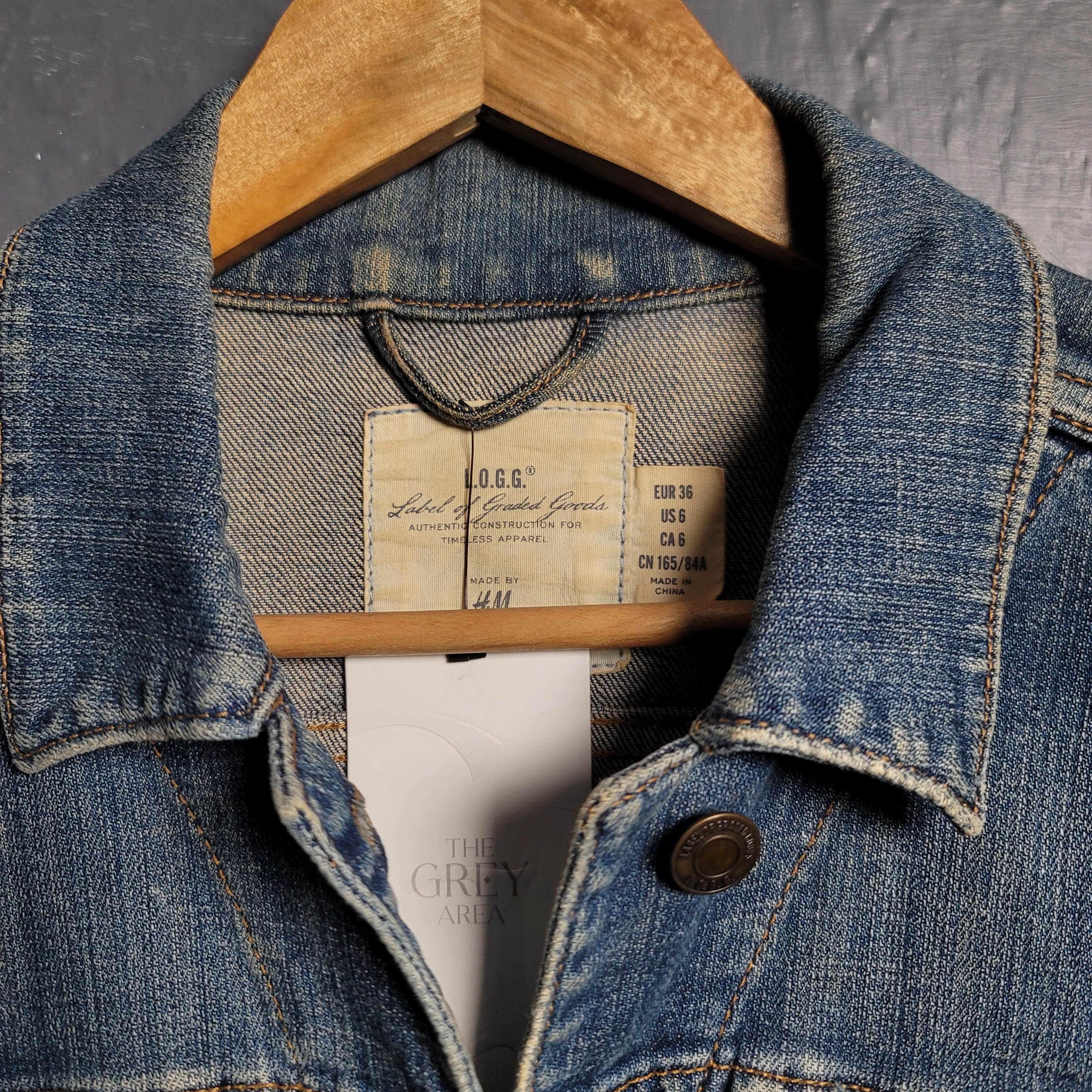 Women's H&M LOGG Denim Long Sleeve Jacket Cropped - THE GREY AREA