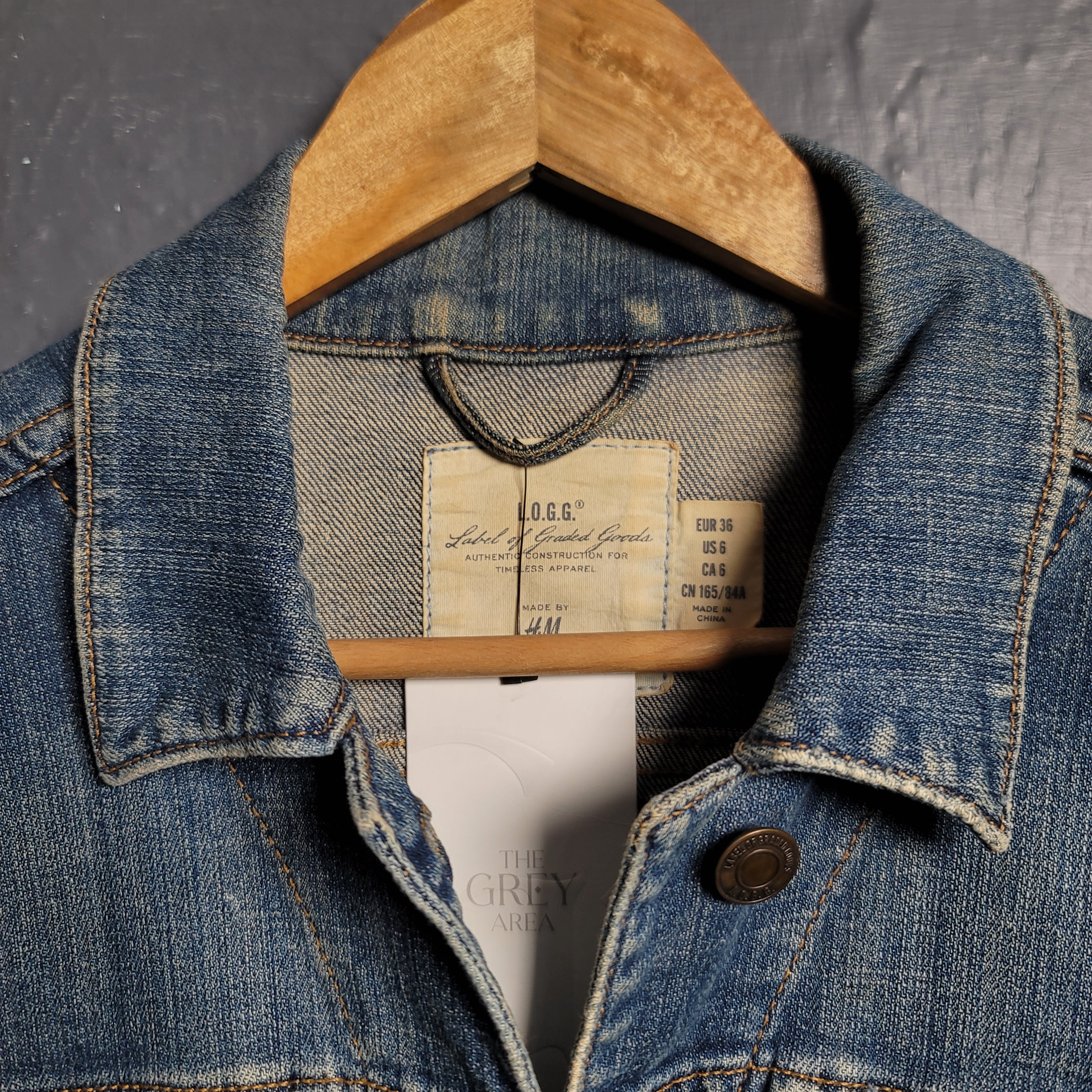 Women's H&M LOGG Denim Long Sleeve Jacket Cropped - THE GREY AREA