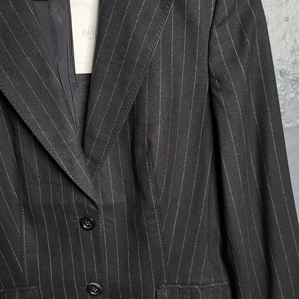 Women's Hugo Boss pin striped single-breasted jacket with notch lapels - THE GREY AREA