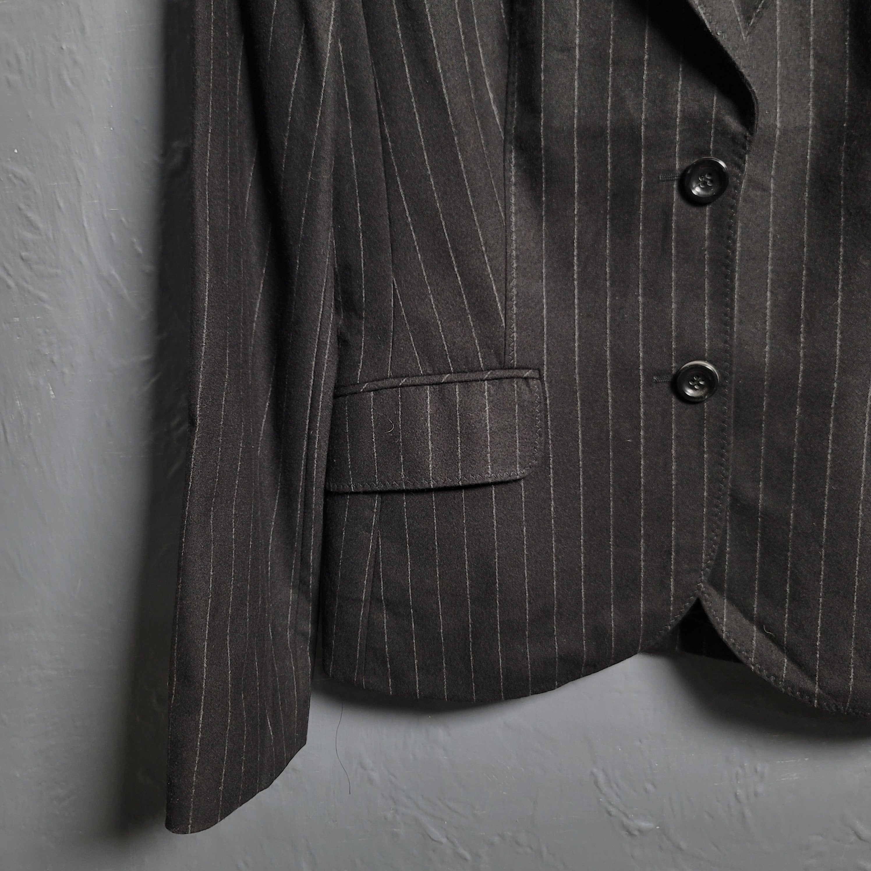 Women's Hugo Boss pin striped single-breasted jacket with notch lapels - THE GREY AREA