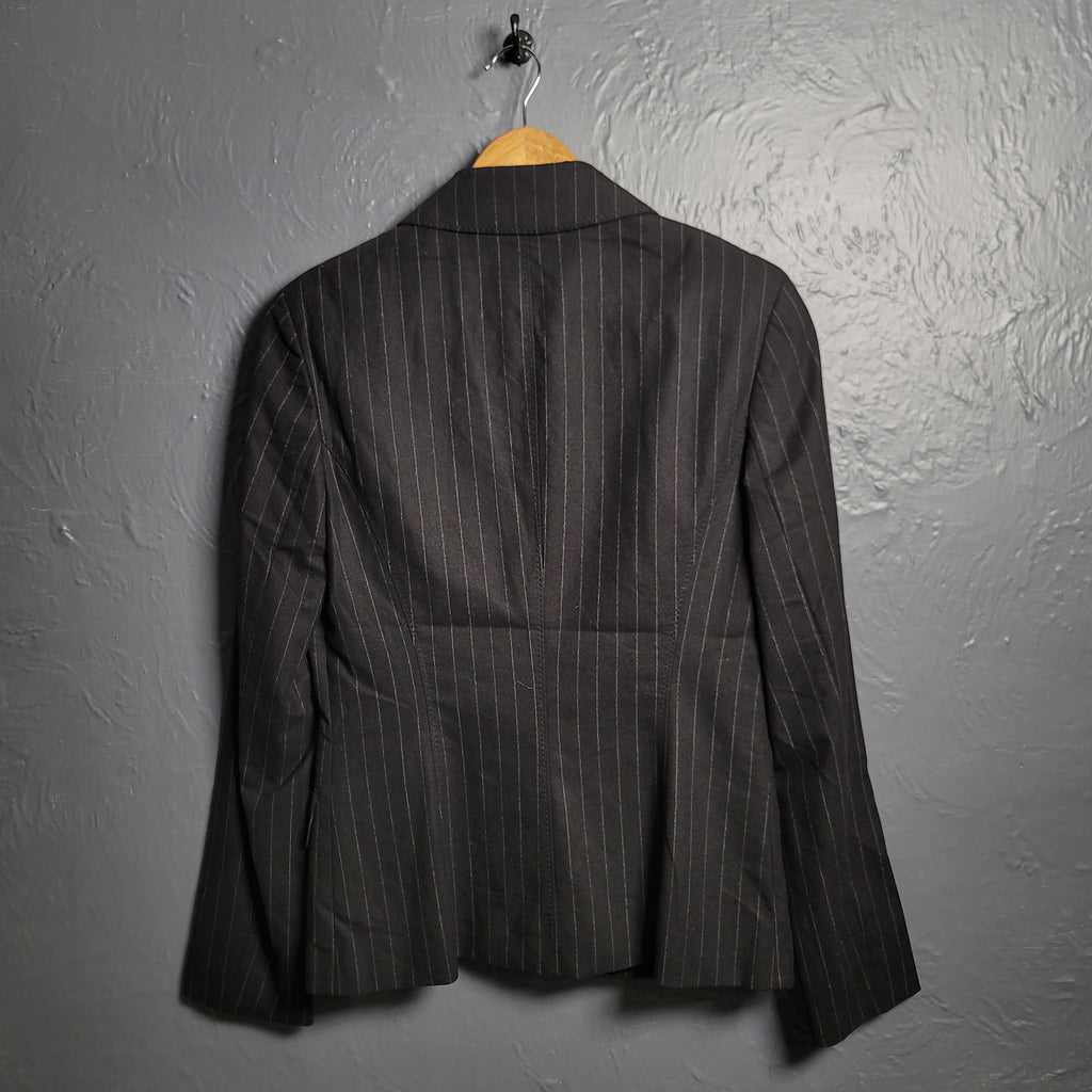 Women's Hugo Boss pin striped single-breasted jacket with notch lapels - THE GREY AREA