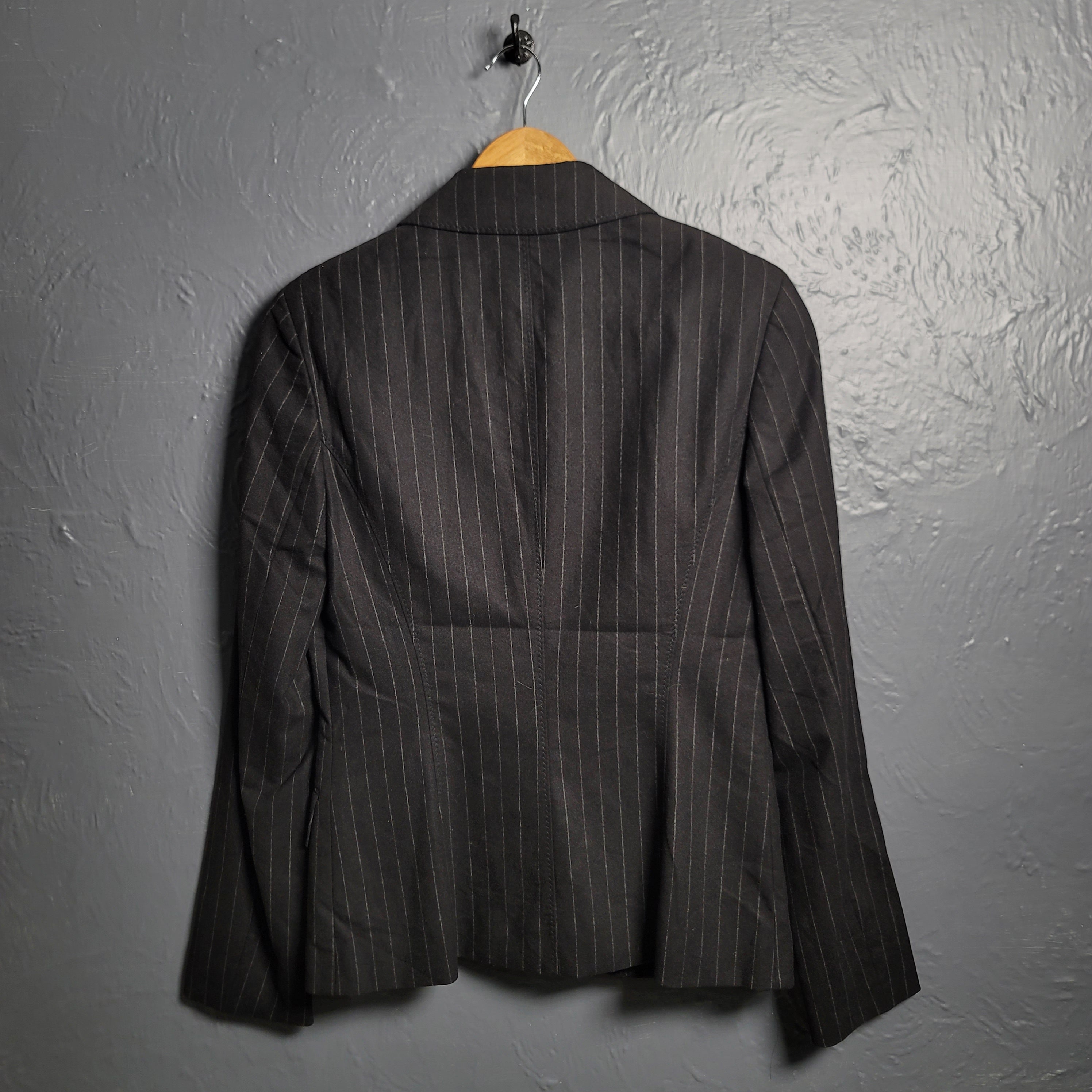 Women's Hugo Boss pin striped single-breasted jacket with notch lapels - THE GREY AREA
