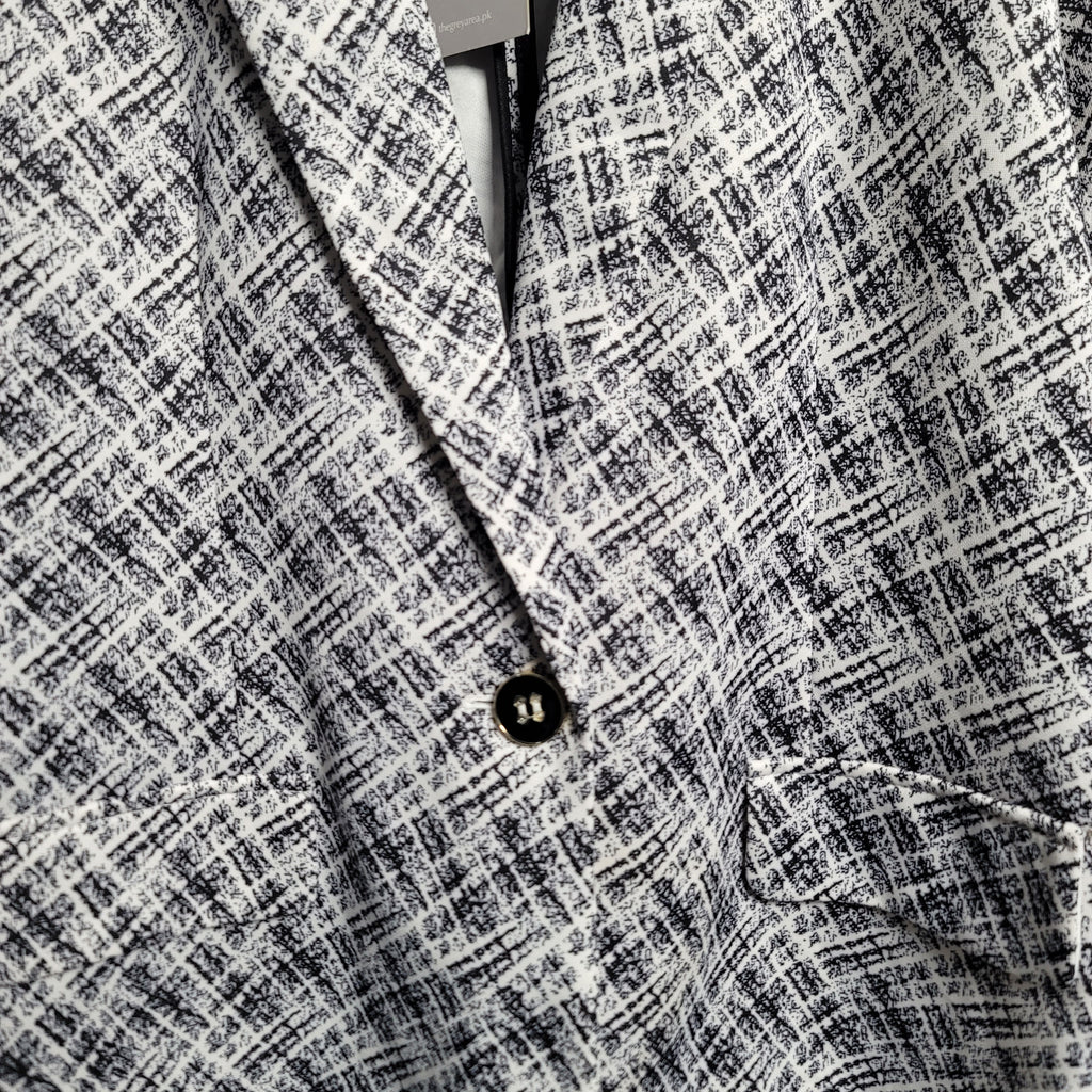 Women's NYCC Designer Black/White patterned Blazer - THE GREY AREA