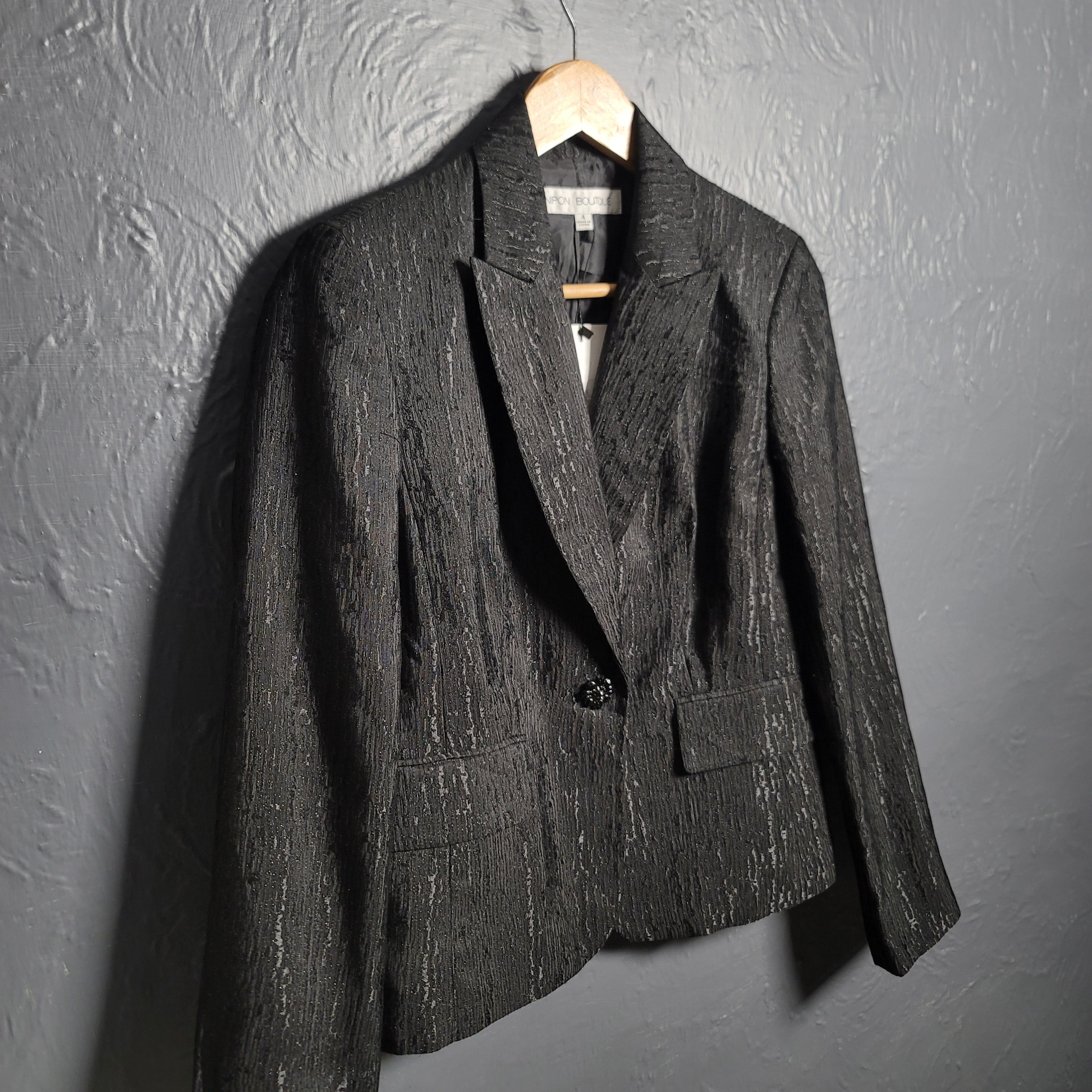 Nipon Boutique metal-effect blended blazer - THE GREY AREA