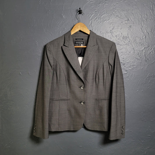 Women's Jones New York Platinum Textured Blazer Jacket 2 button - THE GREY AREA