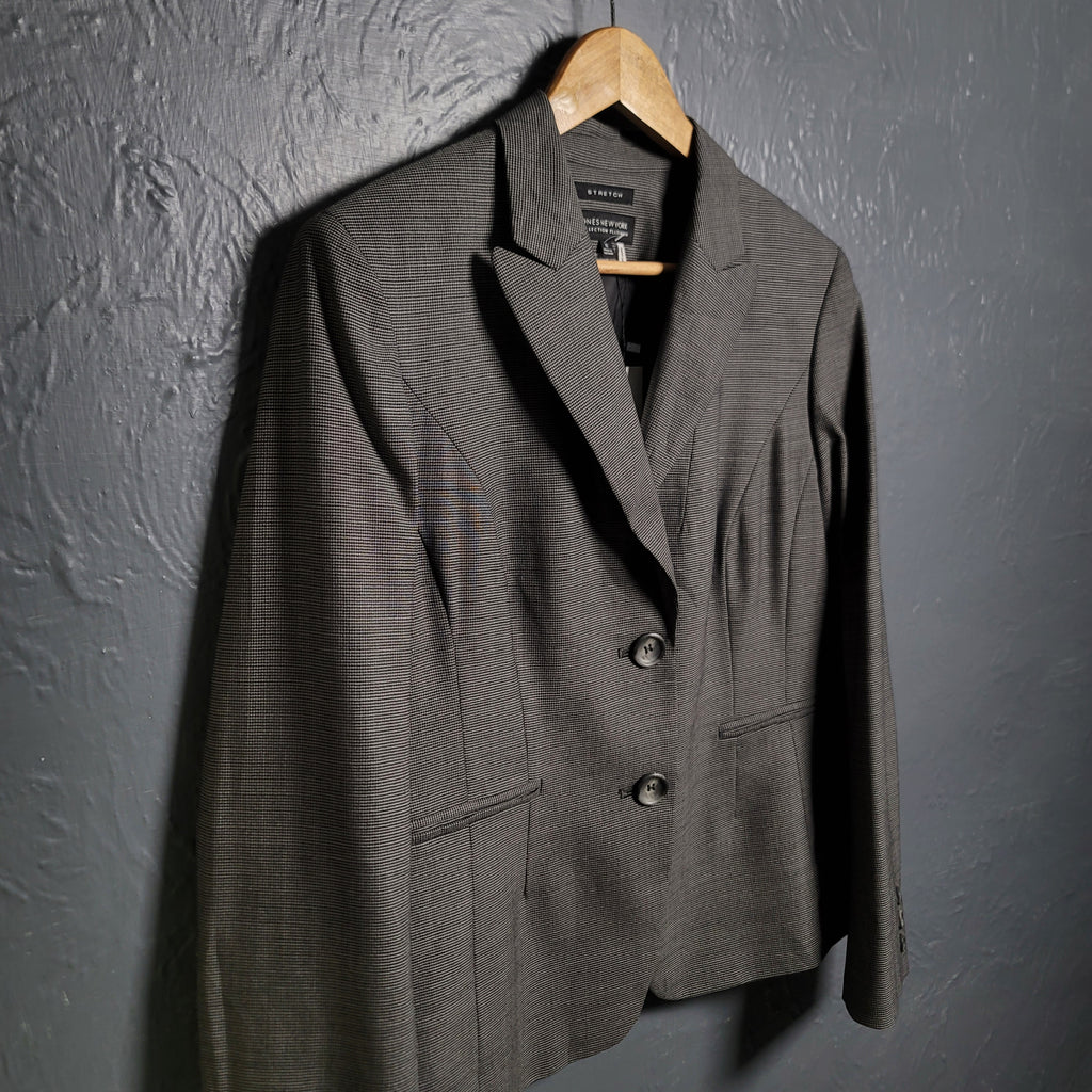 Women's Jones New York Platinum Textured Blazer Jacket 2 button - THE GREY AREA