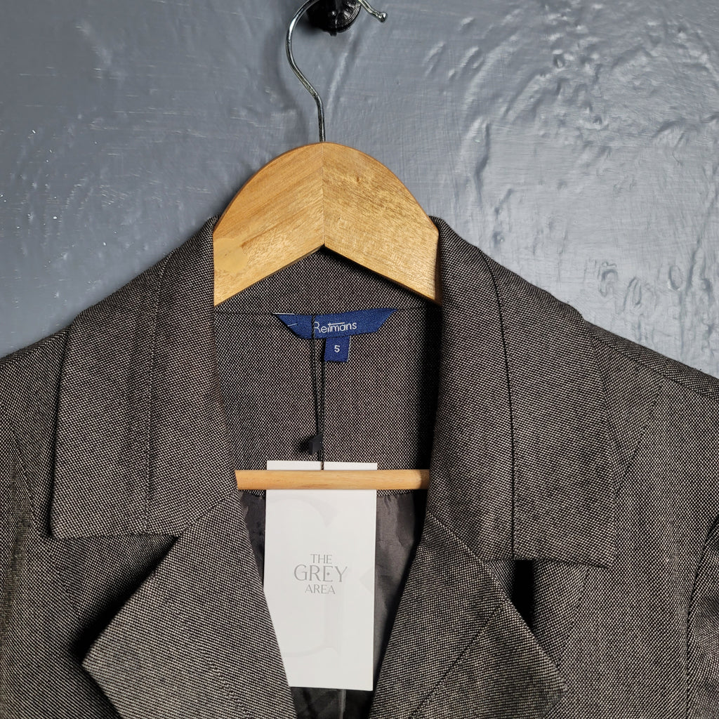 Reitmans Women's  Dark Chocolate 4 Button Blazer Jacket - THE GREY AREA